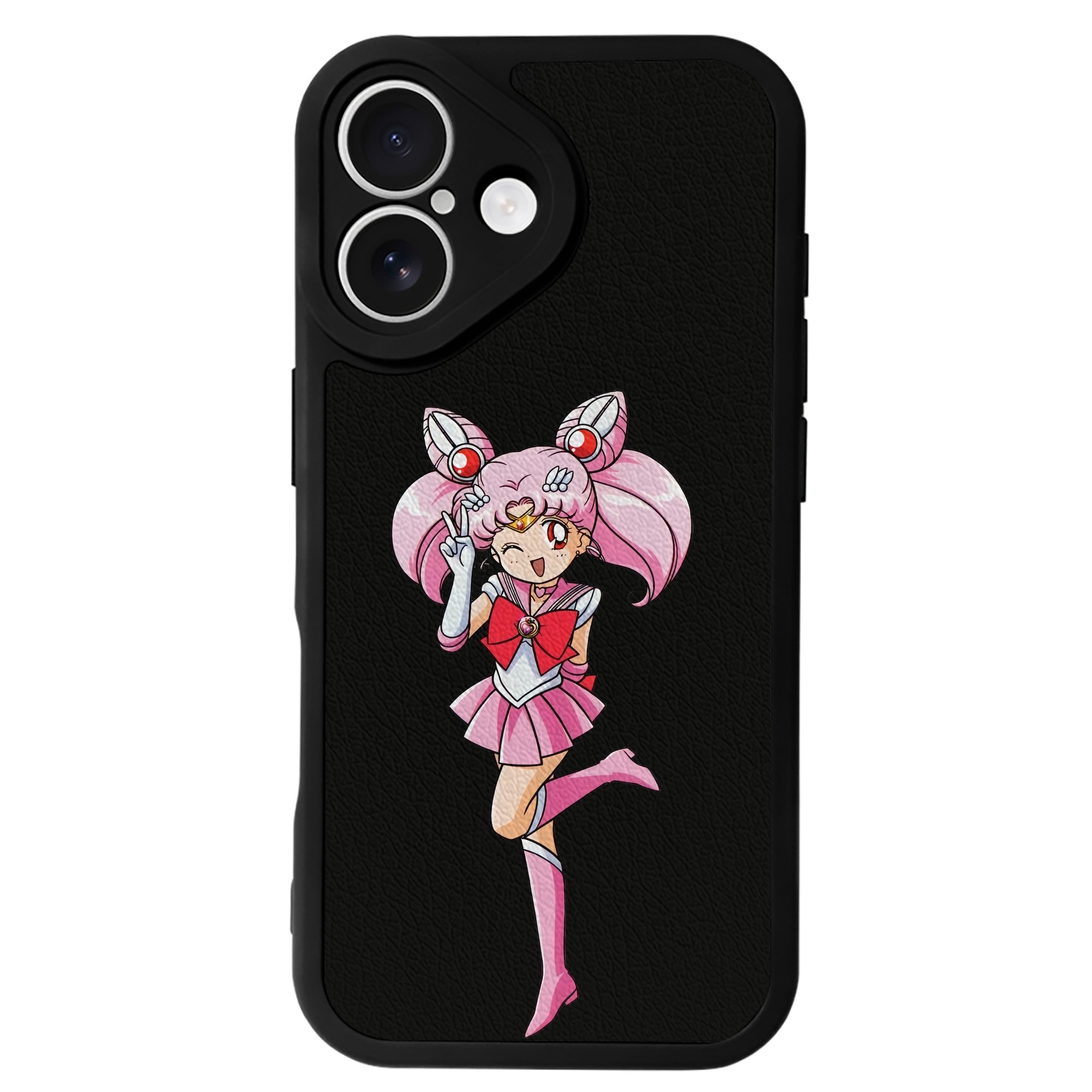 （画像用） 美少女戦士セーラームーン ちびうさ Sailor Moon Chibiusa Tsukino Usagi Small Lady Serenity 【iPhone 16シリーズ対応】シリコンスマホケース（レザー調） 材質：シリコン